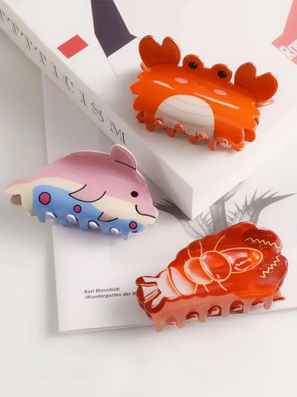 Cute Cartoon Marine Animal Design Hair Claw, Fashionable Hair Accessories for Women & Girls, Minimalist Headwear Suitable for Thick Hair 3