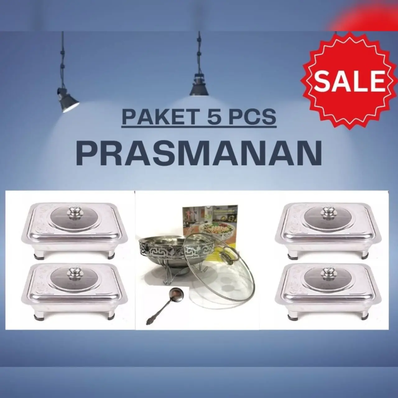 PAKET 4 KOMBINASI + WARMER STOVE UKIR 1 + CENTONG SAYUR 1 PJ 142 Kitchenware