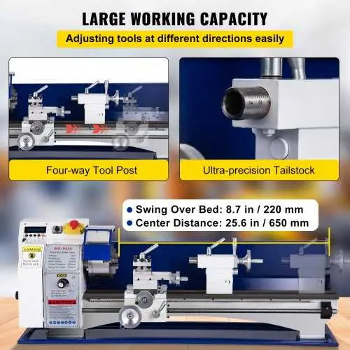 Mesin Bubut Mini Lathe Bench Brushless 1.25KW Direct Drive Motor - MX-S650 4