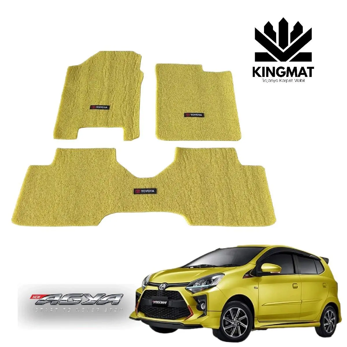 Karpet Agya 2 Baris Car mat Karet