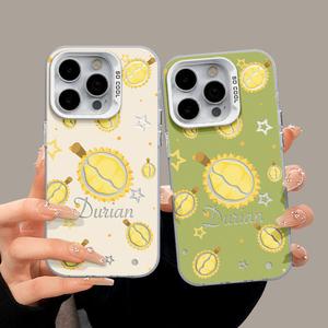 Cartoon durian Apple 15 phone case iPhone 14 Pro Max vitality case 13/12/11 full coverage anti-drop case for XR
