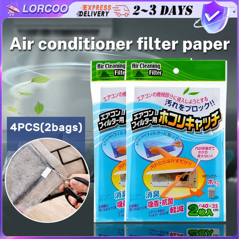 2 packs Cuttable Air Conditioner Filter Papers Cleaning Purification ...