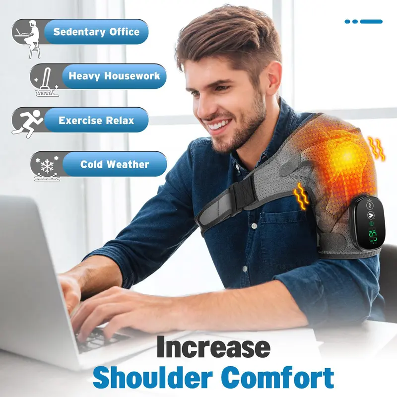 Usb Rechargeable Shoulder Massager, 3-speed Heating Massage Shoulder Pad, Portable Winter Shoulder Massage Equipment for Women & Men, Presents for Mum, Birthday Gifts Ideas, Gift for Mom, Body Care Routine, Hot Compress 4