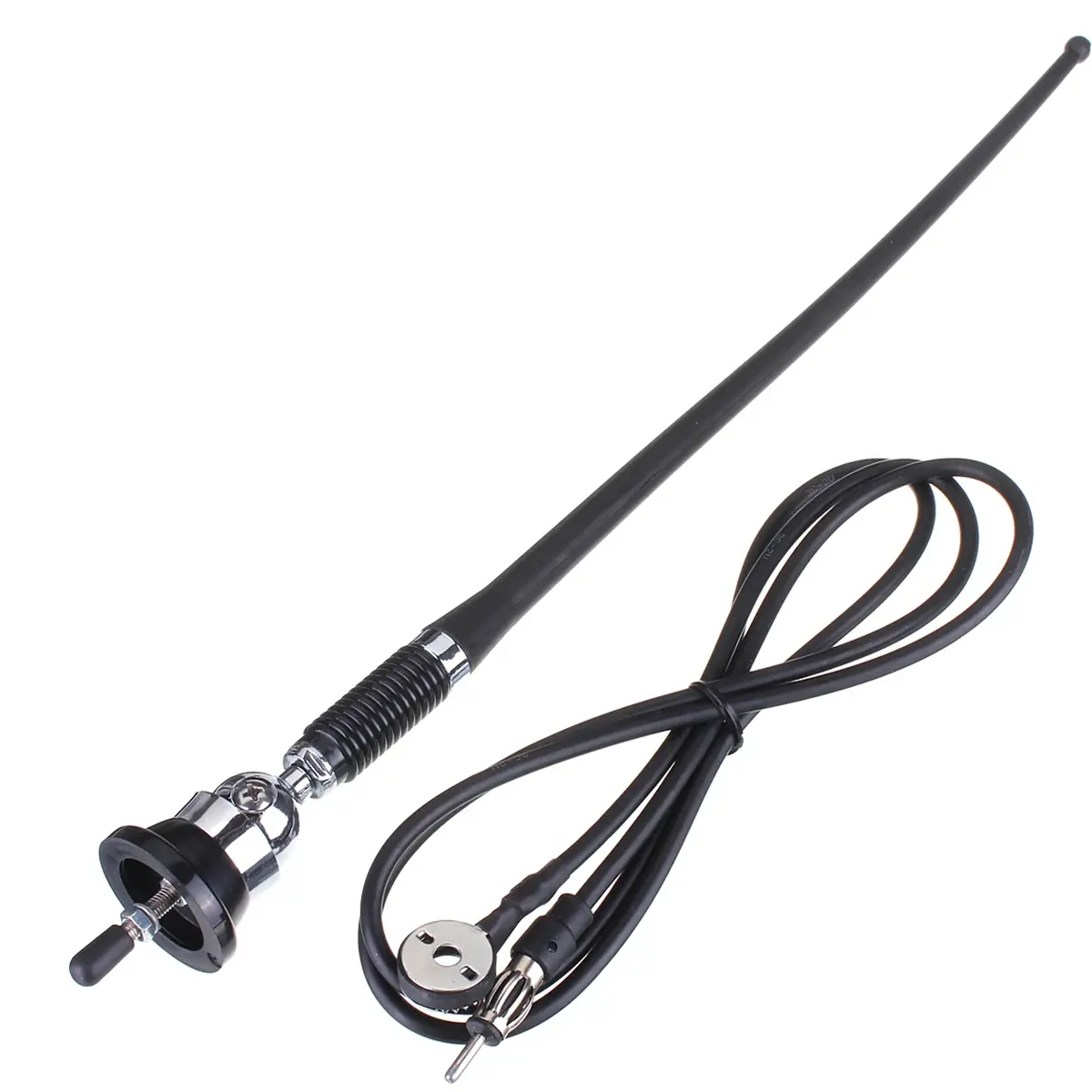17inch Car Roof Radio Antenna Car Radio Aerial AM-FM Rubber Antenna with 180-degrees Swivel Base and 51" Cable Flexible Roof Mount Signal Aerial for Car Vehicles