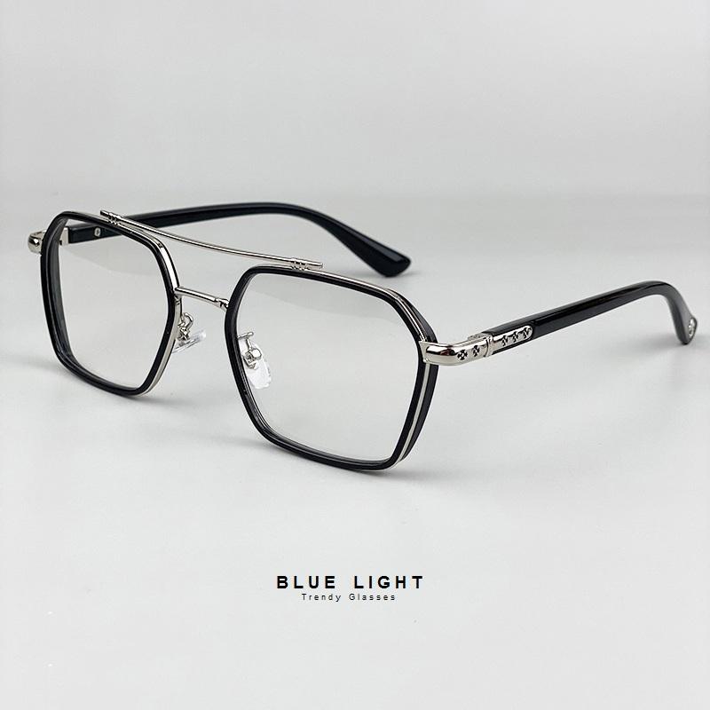 Gọng Kính Cận, Kính Mắt Giả Cận Nam Nữ Mắt Vuông Họa Tiết Cao Cấp Tinh Sảo Đen, Trong Suốt - BLUE LIGHT