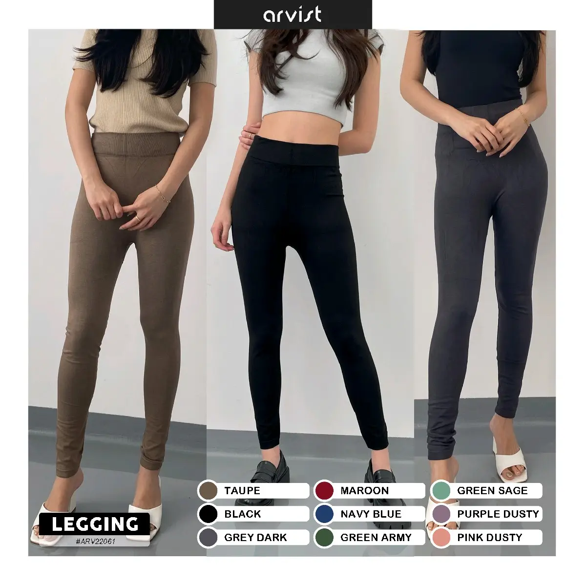 LEGGING Wanita Import Tebal ALL SIZE #ARV22061 Nyaman