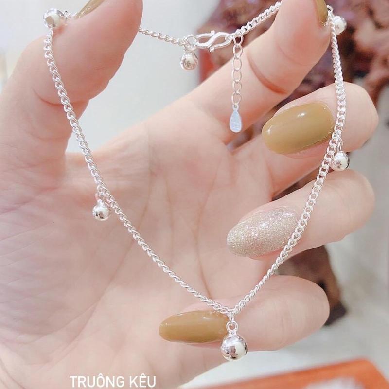 Lắc chân nữ Bạc ta chuông loại dày dặn chuông kêu - Vàng Bạc Khải Khải