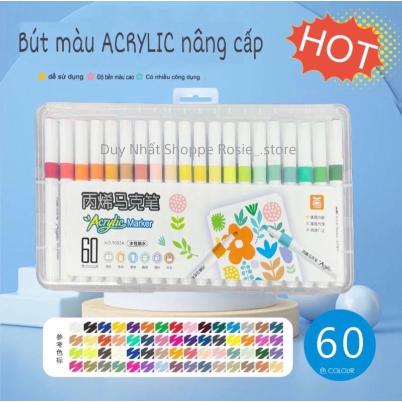 Màu Acrylic Marker Cao Cấp 12/24/36/48 tăng thêm 50% mực, bút sơn Acrylic chống nước vẽ trên mọi chất liệu: vẽ lên giấy, vải, thuỷ tinh.... maunuoc