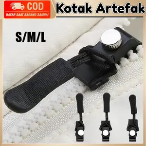 10Pcs Resleting Pakaian Warna Hitam / Zipper Lock Repair Polos / Tarikan Resleting Tas Jaket / Emergency Zipper Lock Repair