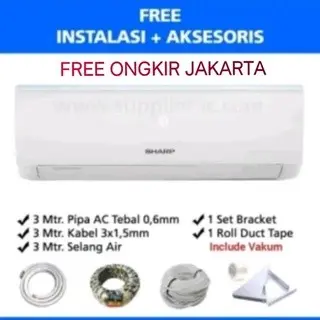 +PASANG AC SHARP 1 PK STANDARD AH-A9ZCY R32 BARU LED 0