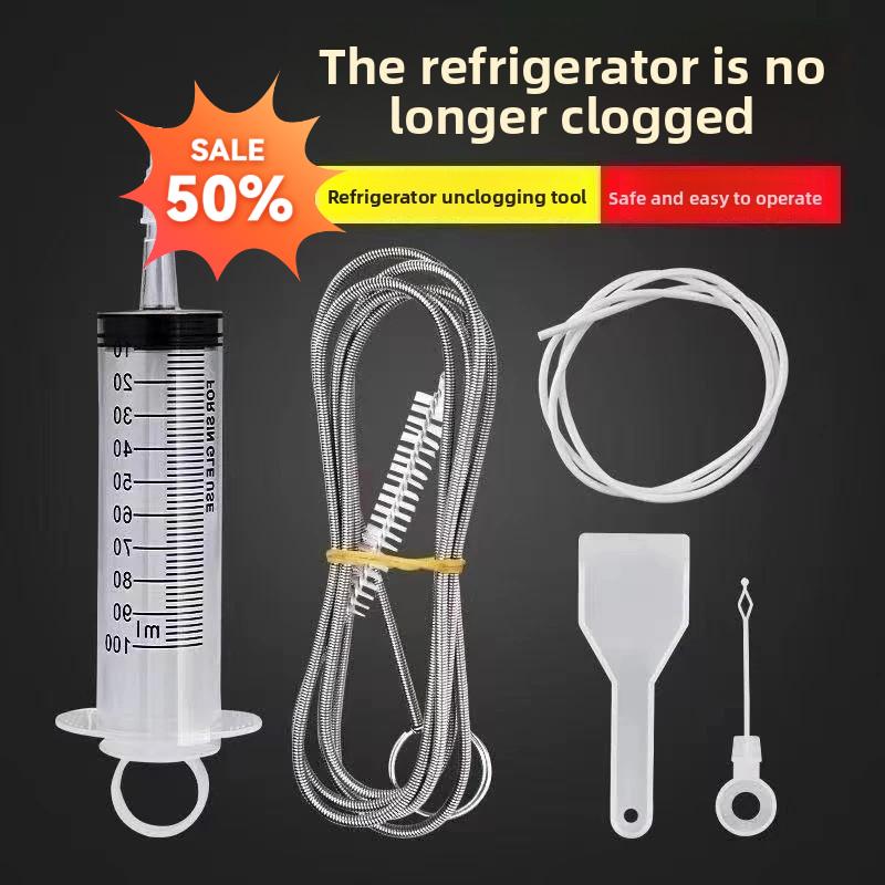 Dụng Cụ Làm Sạch Thoát Nước Tủ Lạnh Dụng Cụ Làm Sạch Đường Ống Nước Gia Dụng Loại Bỏ Tắc Nghẽn Cửa Thoát Nước Kèm Bàn Chải
