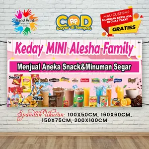 Cetak Spanduk Banner Kedai Snack & Dan Aneka Minuman MMT Spanduk Custom 200x100