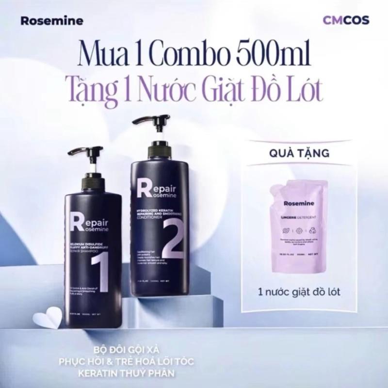 Tặng 1 nước giặt hoặc ủ tóc Cặp Gội Xả Rosemine Repair mềm mượt phục hồi