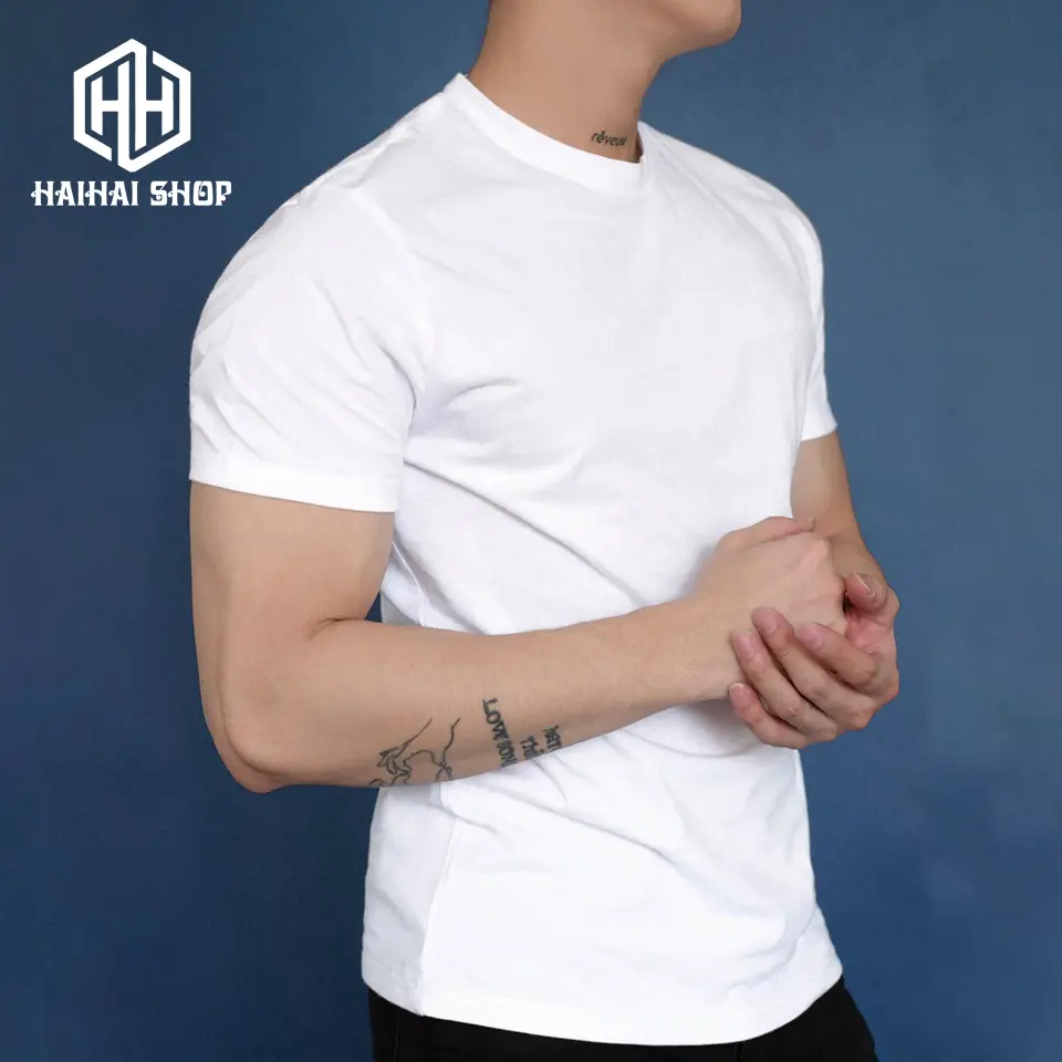 Áo Thun Giá Rẻ Basic Nam Nữ Cotton Cổ tròn Trơn Màu đen Màu trắng Menswear Top