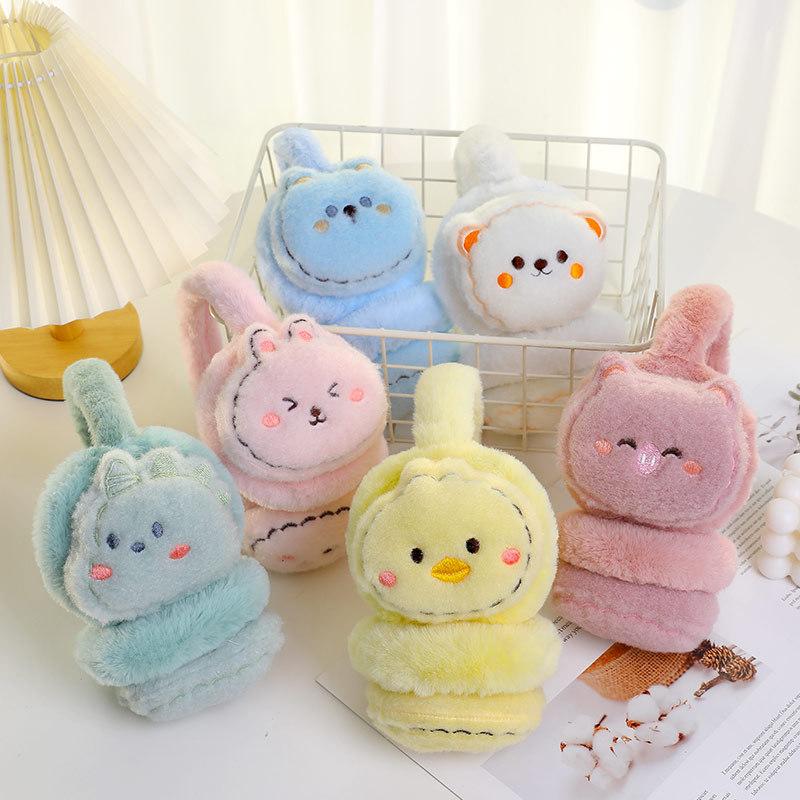 Bịt tai lông mềm mịn hình con vật dễ thương dành cho nữ, chụp tai giữ ấm mùa đông thời trang sắc màu tai  nghe