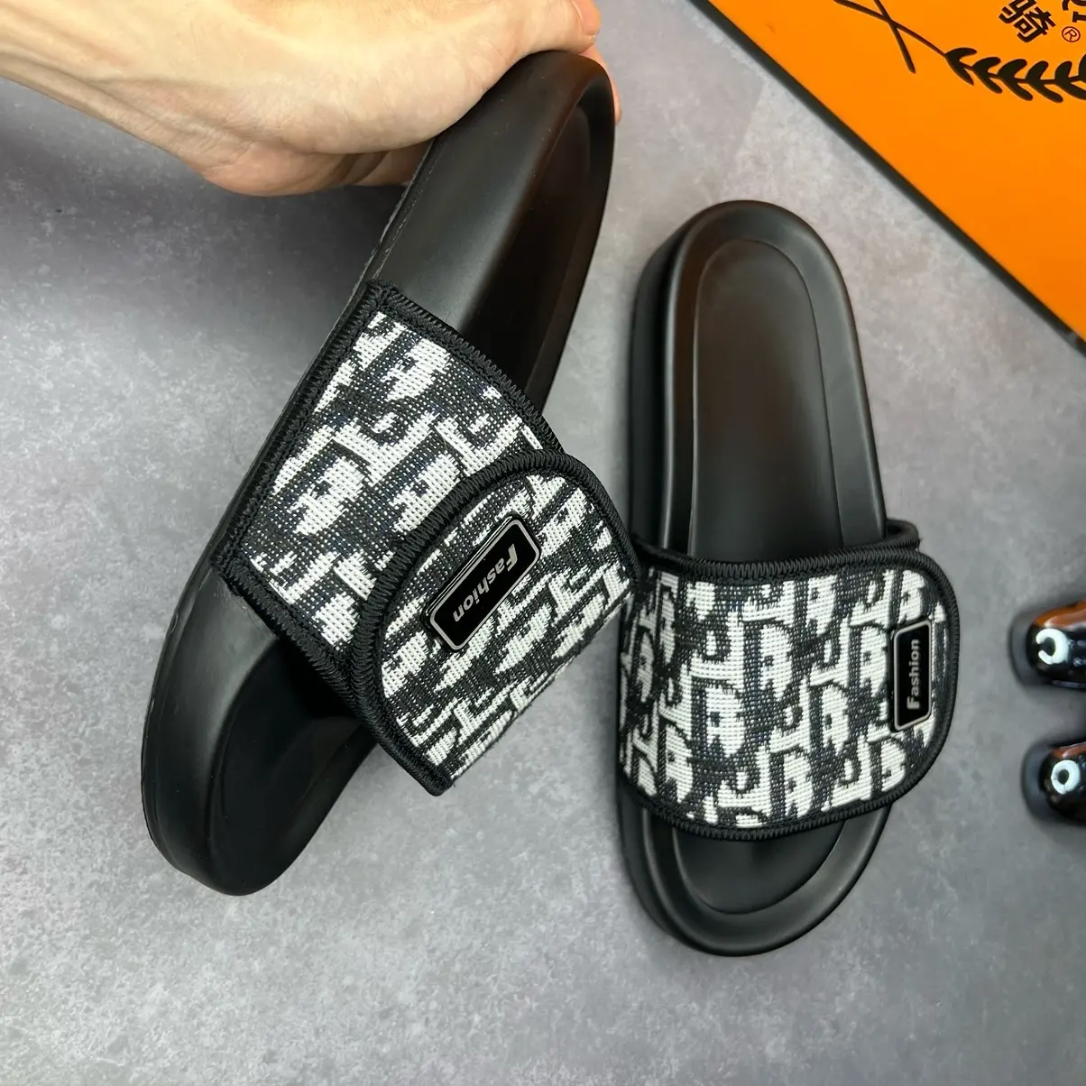 Dép Quai Dán chữ D màu trắng, đế cao su dày 4cm, tăng chiều cao