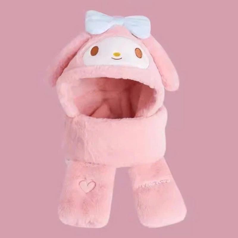 Product Introduction of Mũ Lông Cừu Kuromi Cho Bé Dễ Thương Sang Trọng và Ấm Áp Mũ 3in1 Có Xỏ Tay Nón Voi Cho Bé Gái Women Len 9