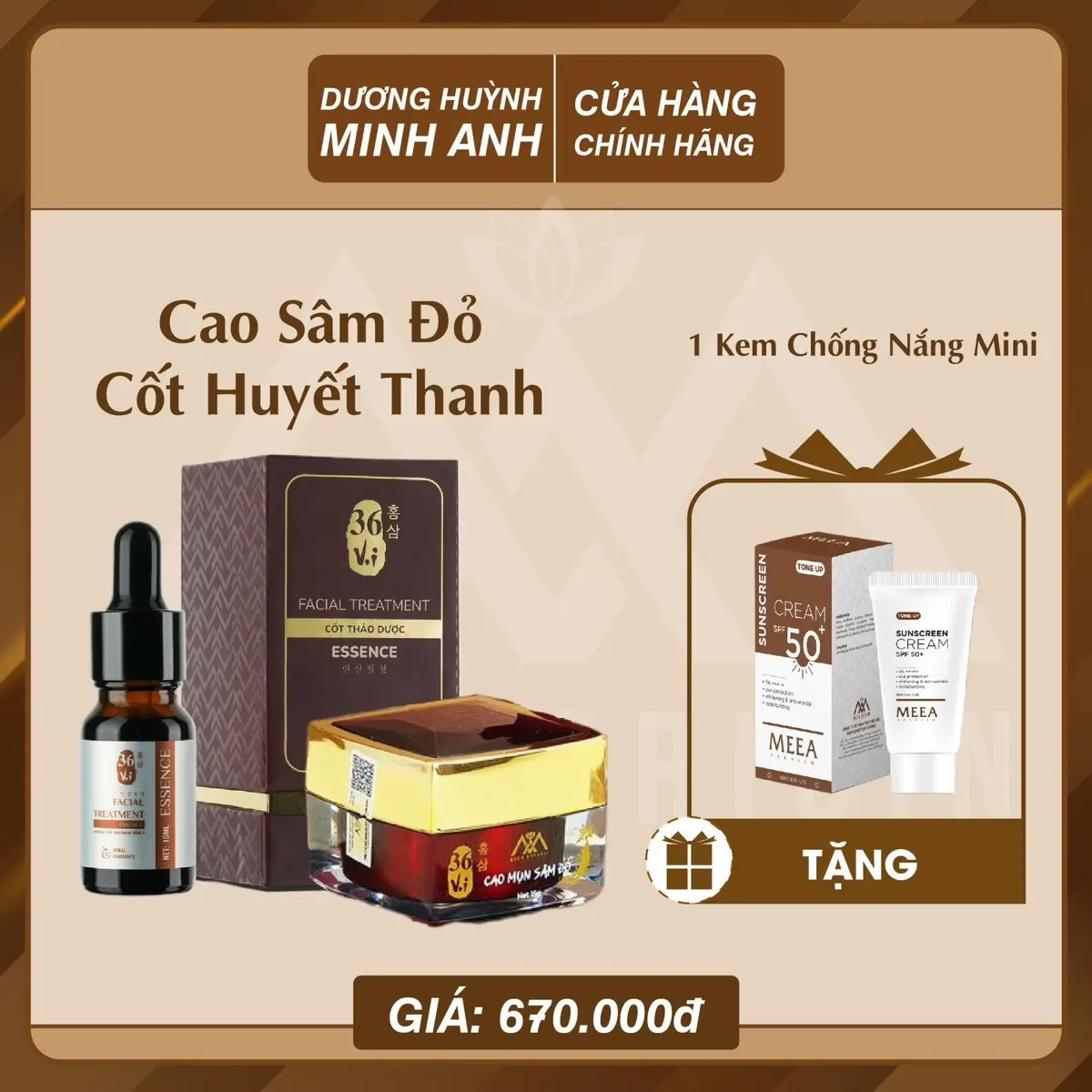 Combo Cao Sâm Đỏ 36 vị Và Cốt Huyết Thanh Meea - Bộ đôi hỗ trợ giảm mụn, giảm thâm cho làn da của bạn