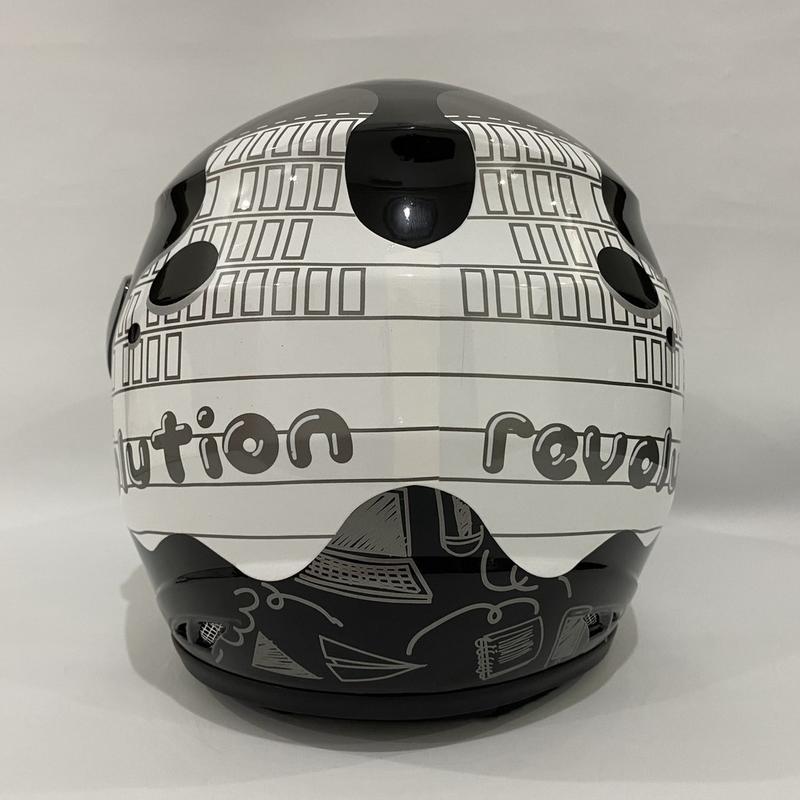 Helm Dewasa Half Face evolution Motif Note Murah PREMIUM Kaca 6