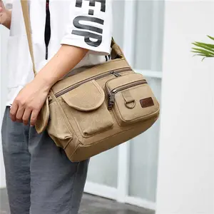SHENGTIAN Tas Selempang Messenger Bag Bahan Kanvas - 6109 Pria Cowok