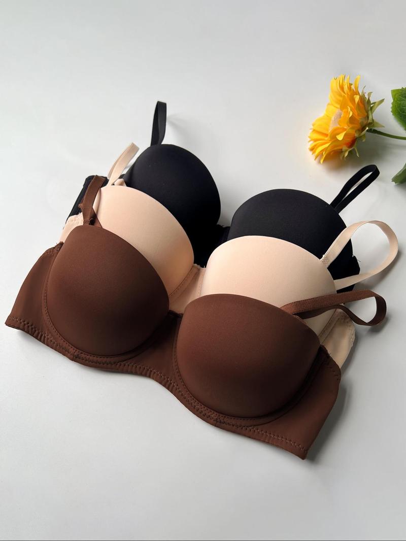 Product Introduction of Women's Solid Underwire Push Up Bra, Casual Adjustable Spaghetti Strap Lingerie Top for Daily Wear, Soft Comfortable Bra for All Seasons 9