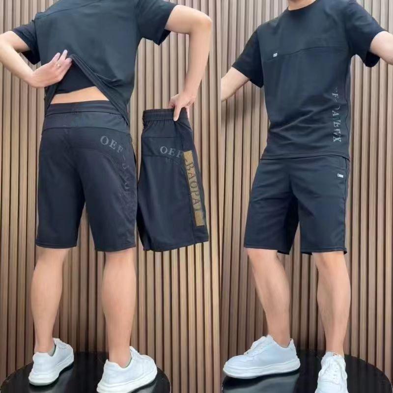Product Introduction of Mùa hè Thin Ice Silk Tốc độ khô Mens Casual Suit Splice In Breathable Mesh Làm mới quần short thể thao - T-shirt Sport Áo Top 2
