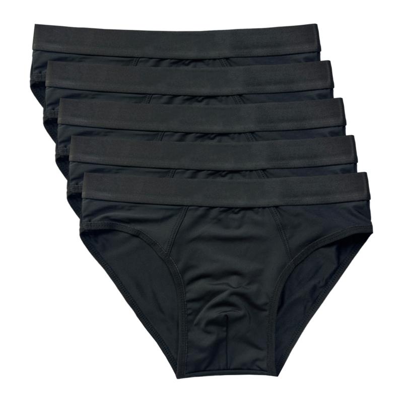 Set 5 quần sịp nam thun lạnh lưng trơn sịp nam cao cấp màu đen mềm mịn mát quần lót nam co dãn 4 chiều thoải mái vận động Boxer