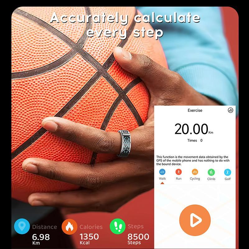 Product Introduction of Smart Ring, 1 Count USB Rechargeable Fitness Tracker with Charging Case, Long Standby Sports Fitness Equipment for Men & Women 7