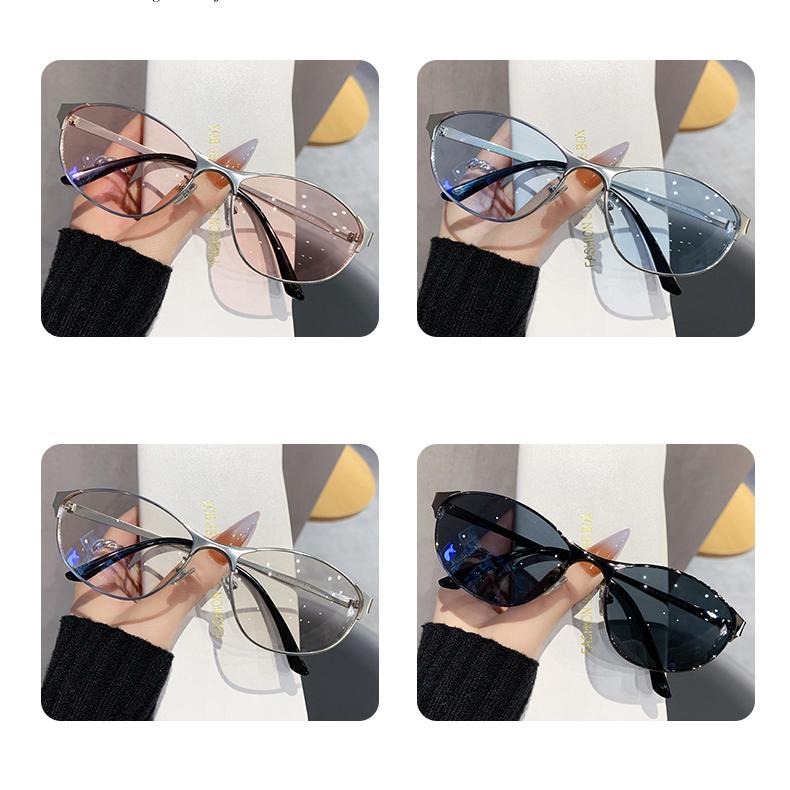 Retro Cat Eyes Sunglasses Y2K UV400 Shades Metal Frame  display picture 1