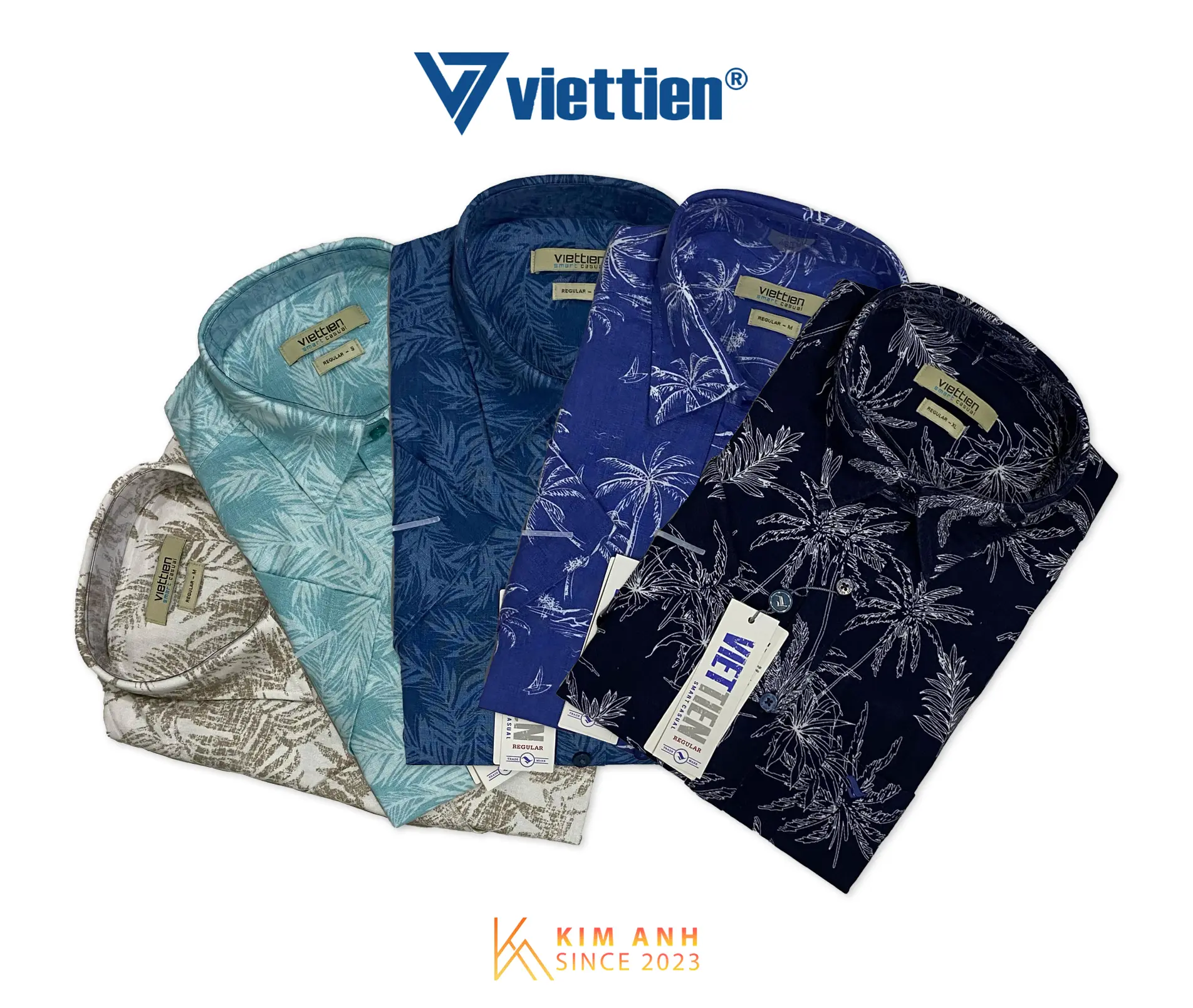 Áo sơ mi ngắn tay Lai Ngang vải LINEN Việt Tiến