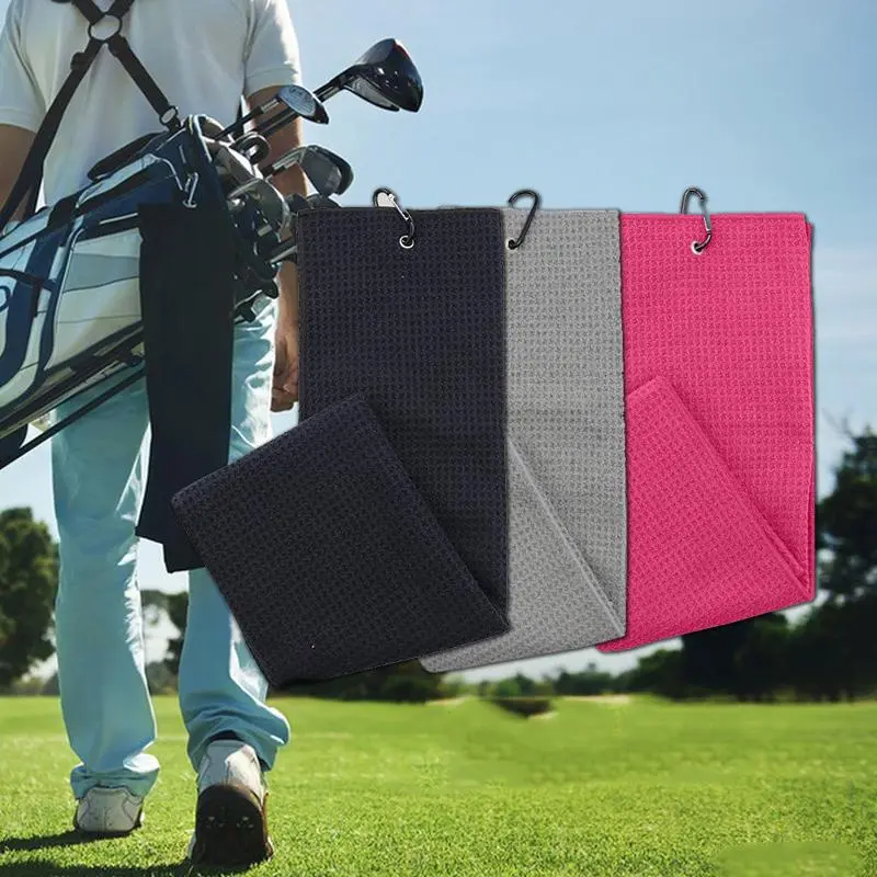 Microfiber Golf Ball Towel, 1 Count Multifunctional Golf Ball Cleaner with Carabiner for Golf Club, Golf Cleaning Tools 5