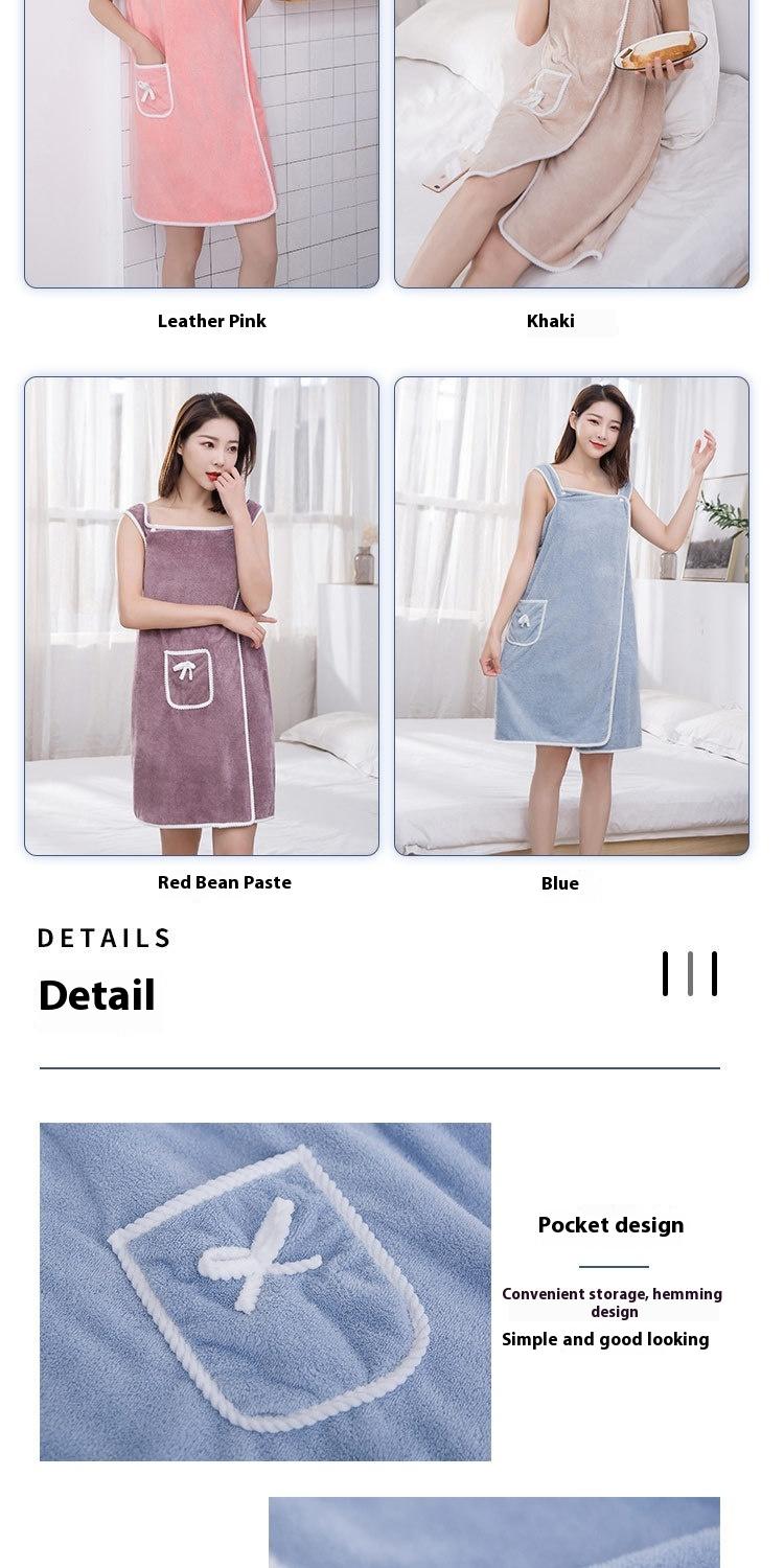 Product Introduction of Coral Fleece Bath Skirt Wholesale Ratio Pure Cotton Absorbent Thickening Bathrobe Adult Female Bathrobe Household Shower Bath Towel Class A 8