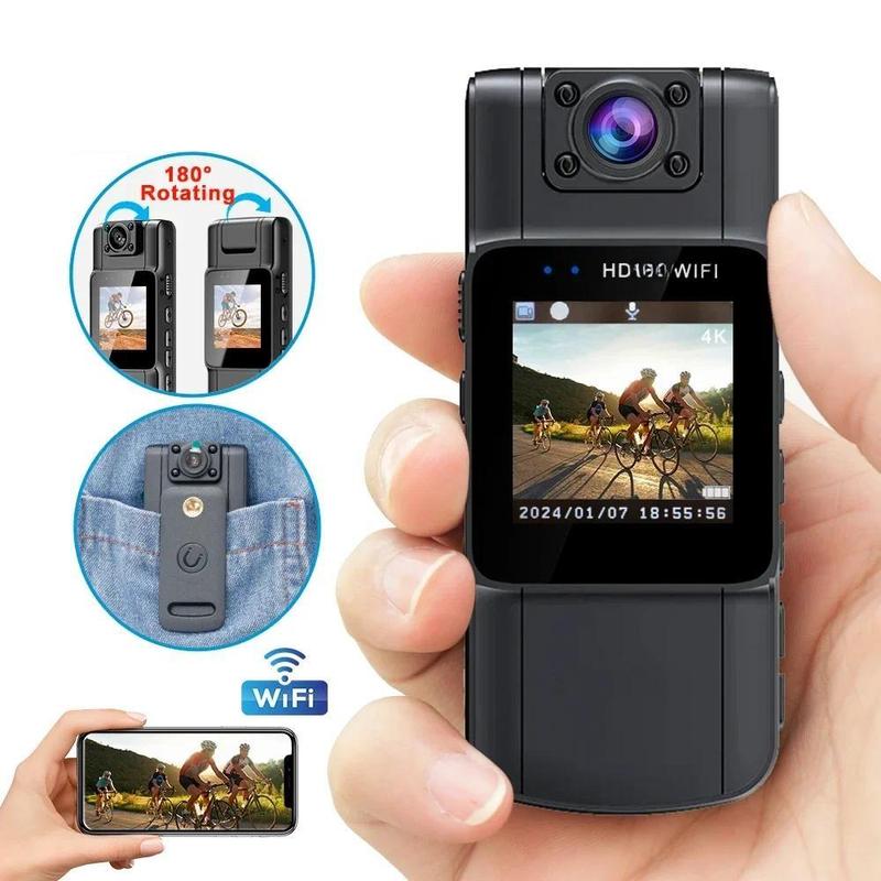  WiFi Ultra HD 2K Máy quay video kỹ thuật số di động Camera đeo trên người cảnh sát Máy quay phim thể thao DV nhỏ 