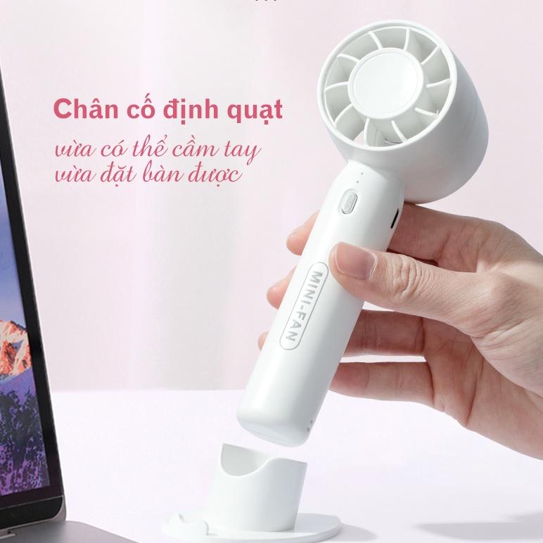 Quạt cầm tay mini quạt ba tầng quạt cầm tay đế nhỏ gọn phụ kiện sạc USB có thể dùng làm giá đỡ điện thoại di động... 6