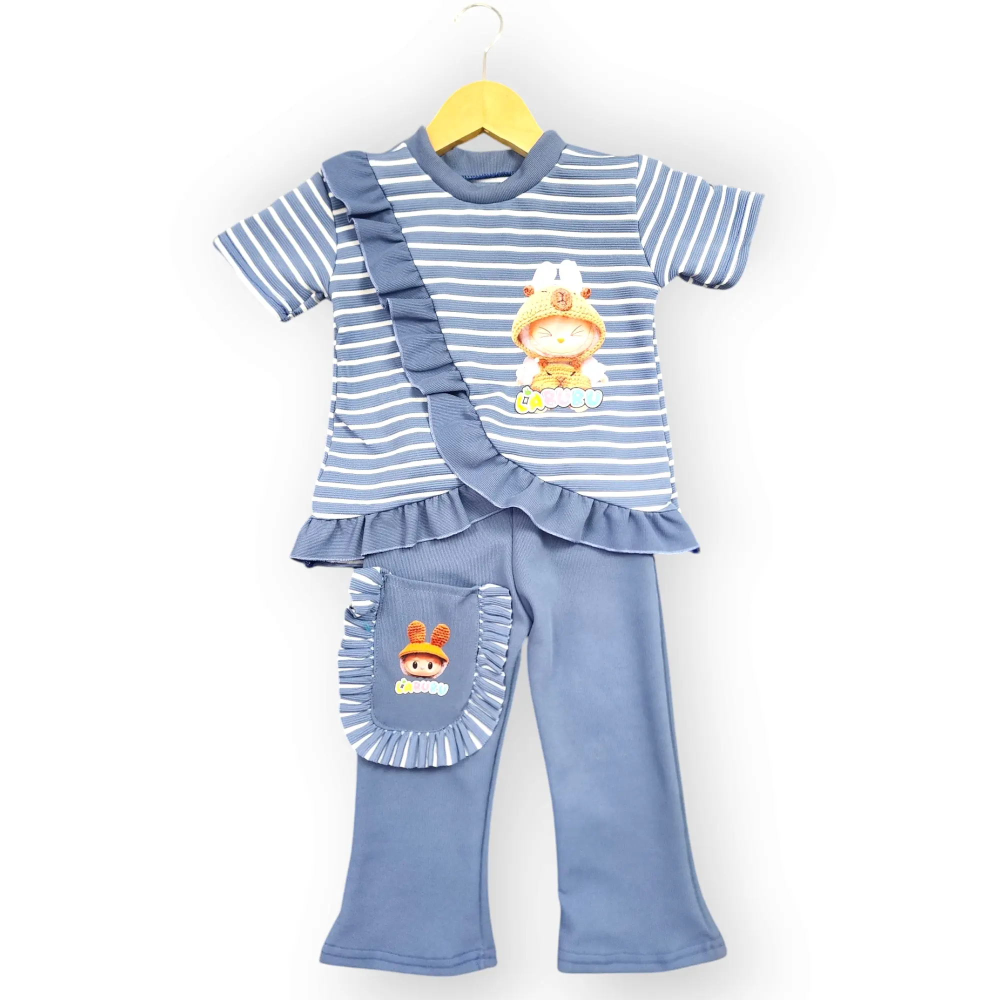 COD Baju anak cewek labubu one set anak perempuan stelan labubu umur 5 tahun bahan knit premium Setelan Fashion