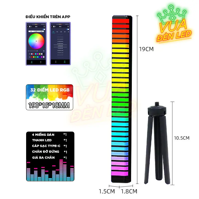 Thanh đèn Led 3D RGB nháy theo nhạc 2