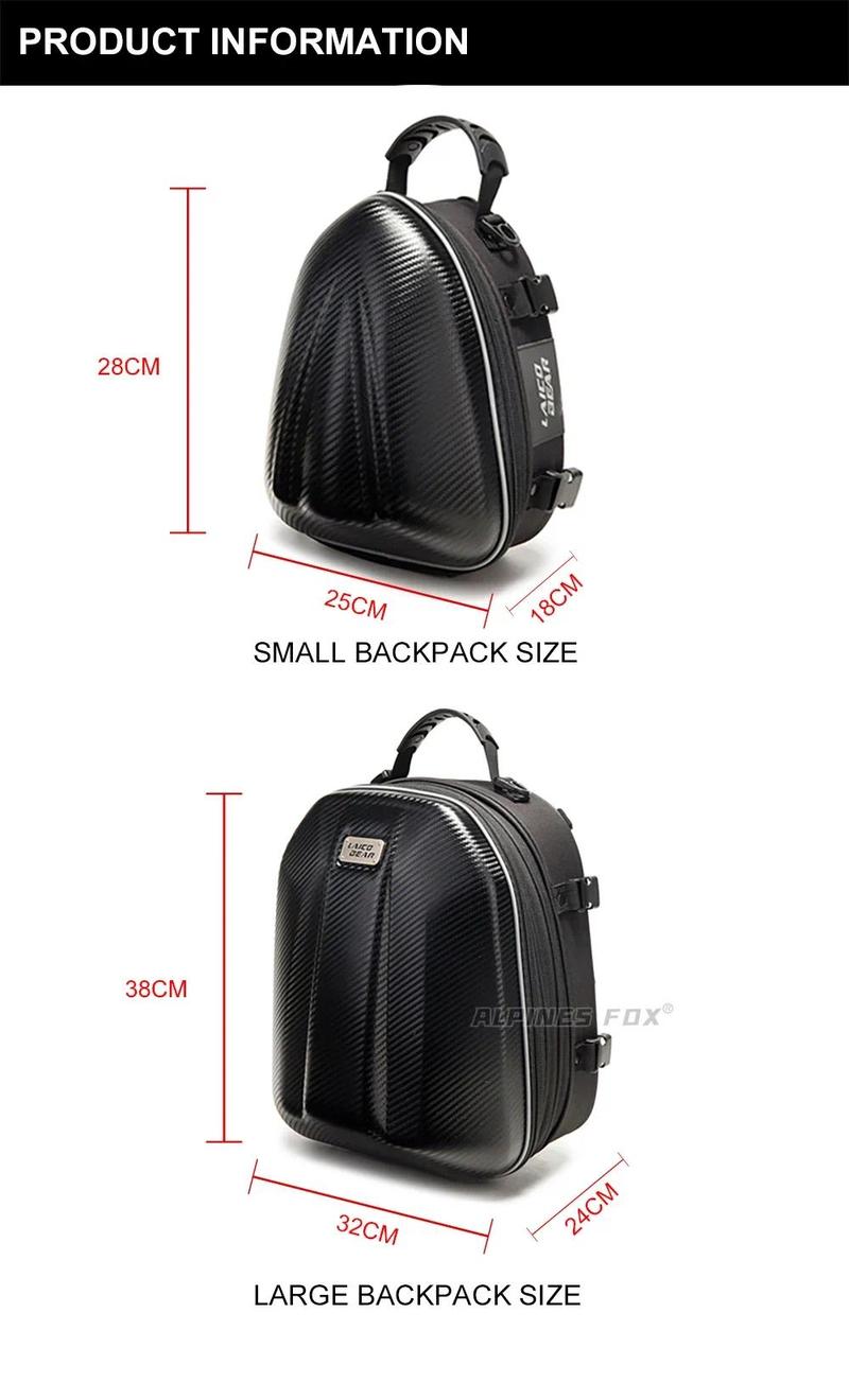 Product Introduction of ROCK BIKER 18-24L Carbon Fiber Motorcycle Tail Bag Waterproof Motorbike Rear Back Seat Bag Moto Helmet Travel Bag Rider Backpack 47