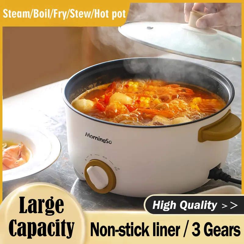 [COD]4L Multi Electric Cooker Electric Pot with Steamer Non-Stick Iner Household 1000W Electric Frying pan