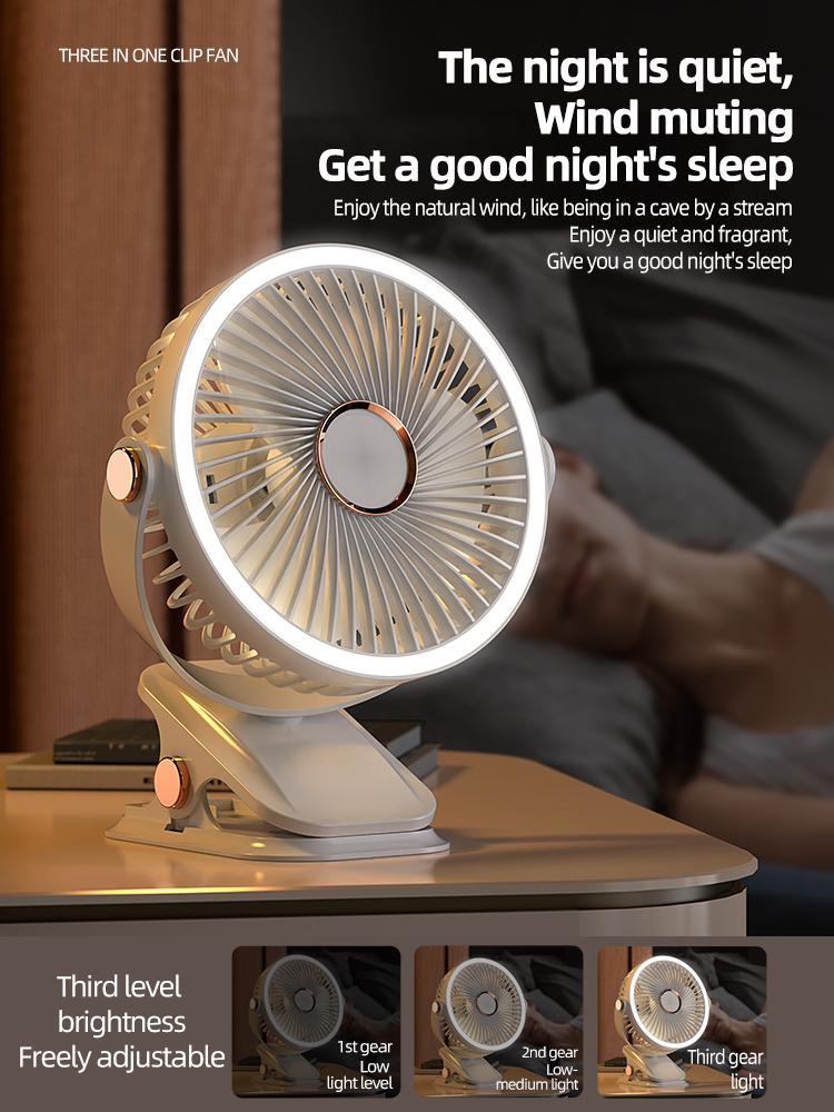 Product Introduction of 【LIVE】[ORANTOL] kipas Klip-on Kecil, Student Dormitory Bed, Night Light, Clip Fan, Office Desktop, USB Charging, Hand kipas  labubu kipas  angin 17
