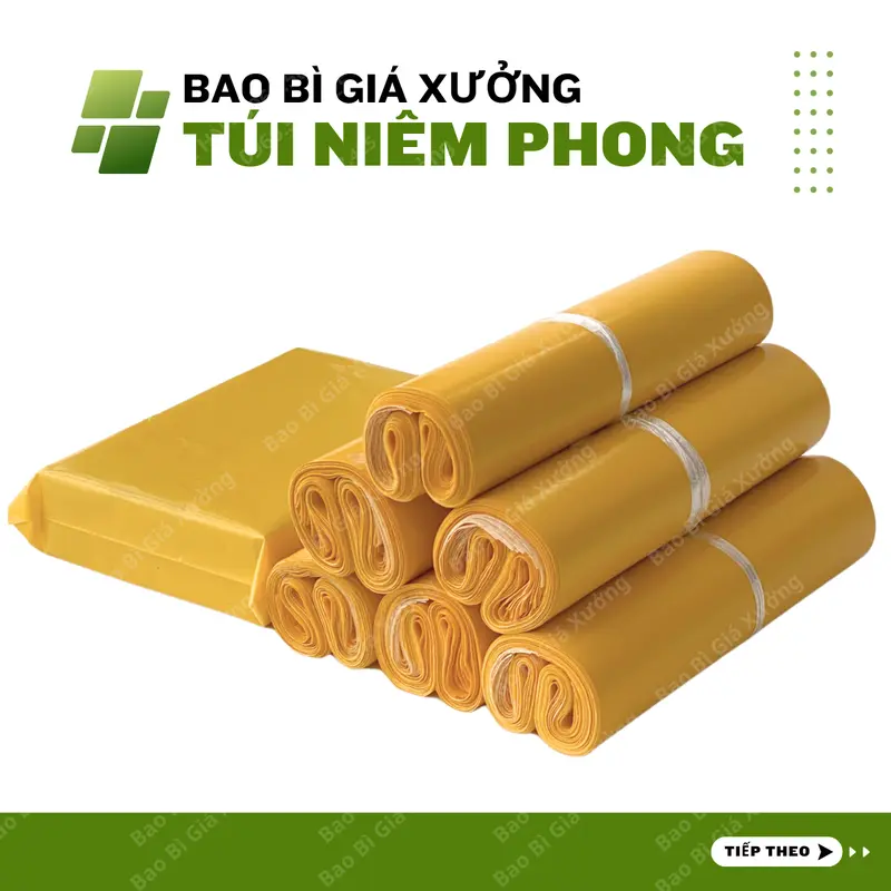 Túi Niêm Phong Màu Vàng Tươi Nhiều size, Chống Nước Tự Dính Siêu Dai Siêu Rẻ - Bao Bì Giá Xưởng 2