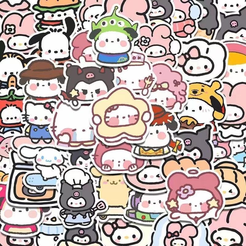 Product Introduction of Set 100 Sticker Sanrio Vẽ Tay Cute, Nhãn Dán Trang Trí Góc Học Tập, Vali Mũ Bảo Hiểm, Laptop, Phụ Kiện Dễ Thương 9