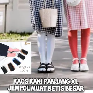 IVSHOP - Kaos Kaki Jempol Selutut Kanik Muat Betis Besar Jumbo XL Kaus Kaki Muslimah Hijab Jempol Selutut