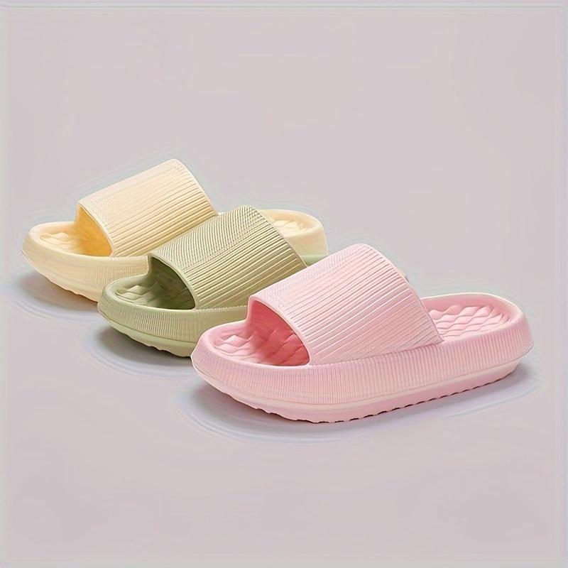 Product Introduction of Simple Solid Color Slide, Casual Open Toe Soft Sole Shoes, Comfortable Indoor Home Slippers 2