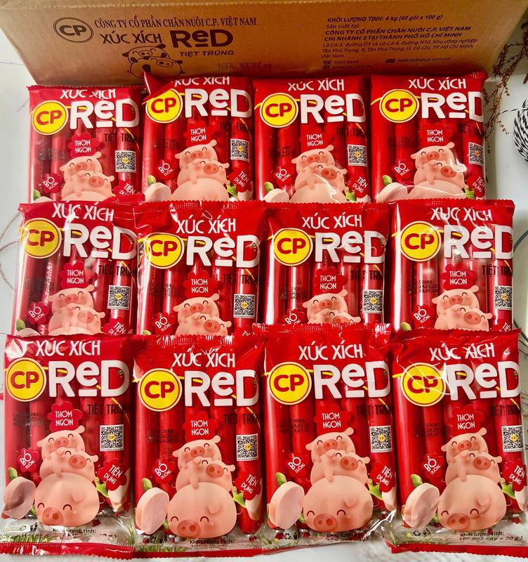  Combo 12 Gói Xúc Xích Heo CP Tiệt Trùng  mỗi gói 100g  - Chất lượng cao từ thịt heo và gà 