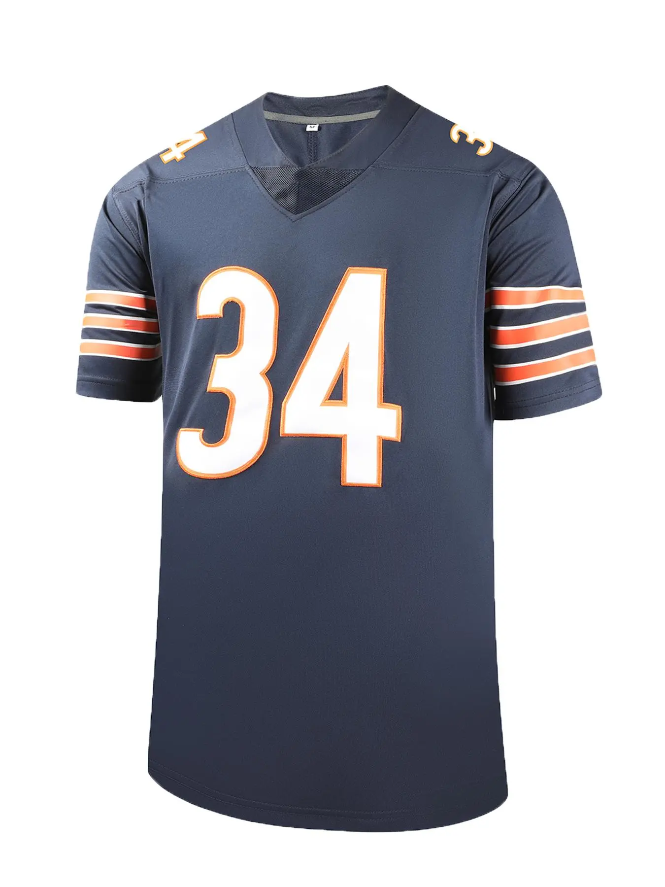 Men's 34 Number Patched American Football Jersey, Breathable Soccer Uniform, Loose V-Neck Sports Top for Daily Party Workout