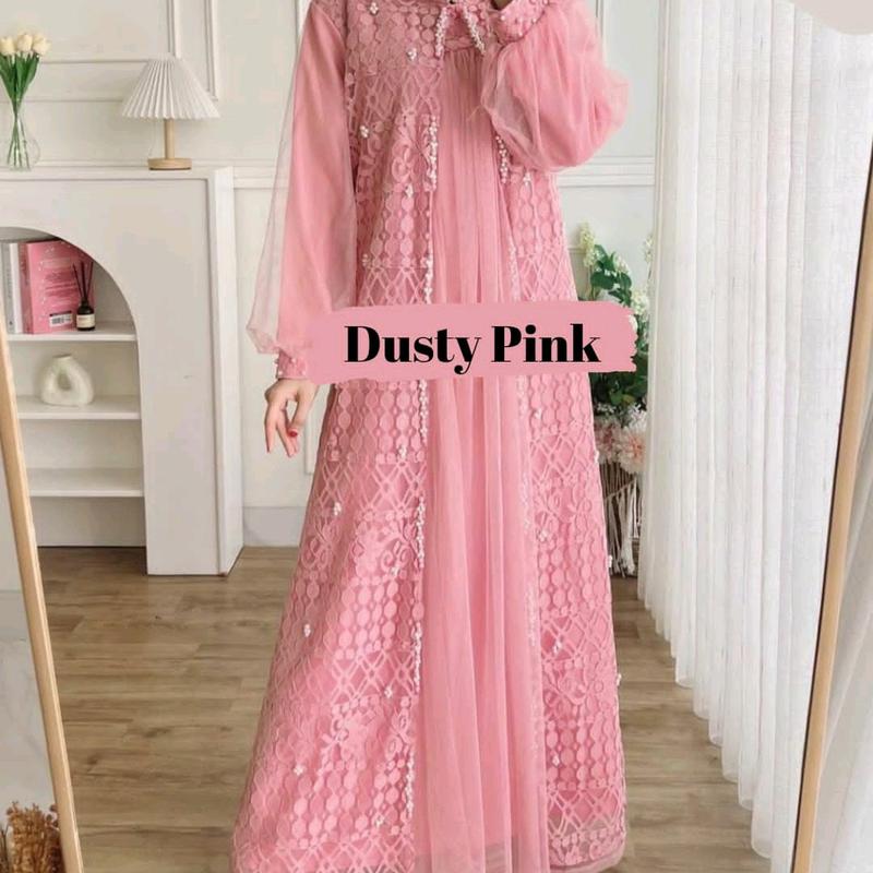 HARVA BRUKAT DRESS / DRESS  PESTA /  DRESS KONDANGAN / DRESS SERAGAMAN 5