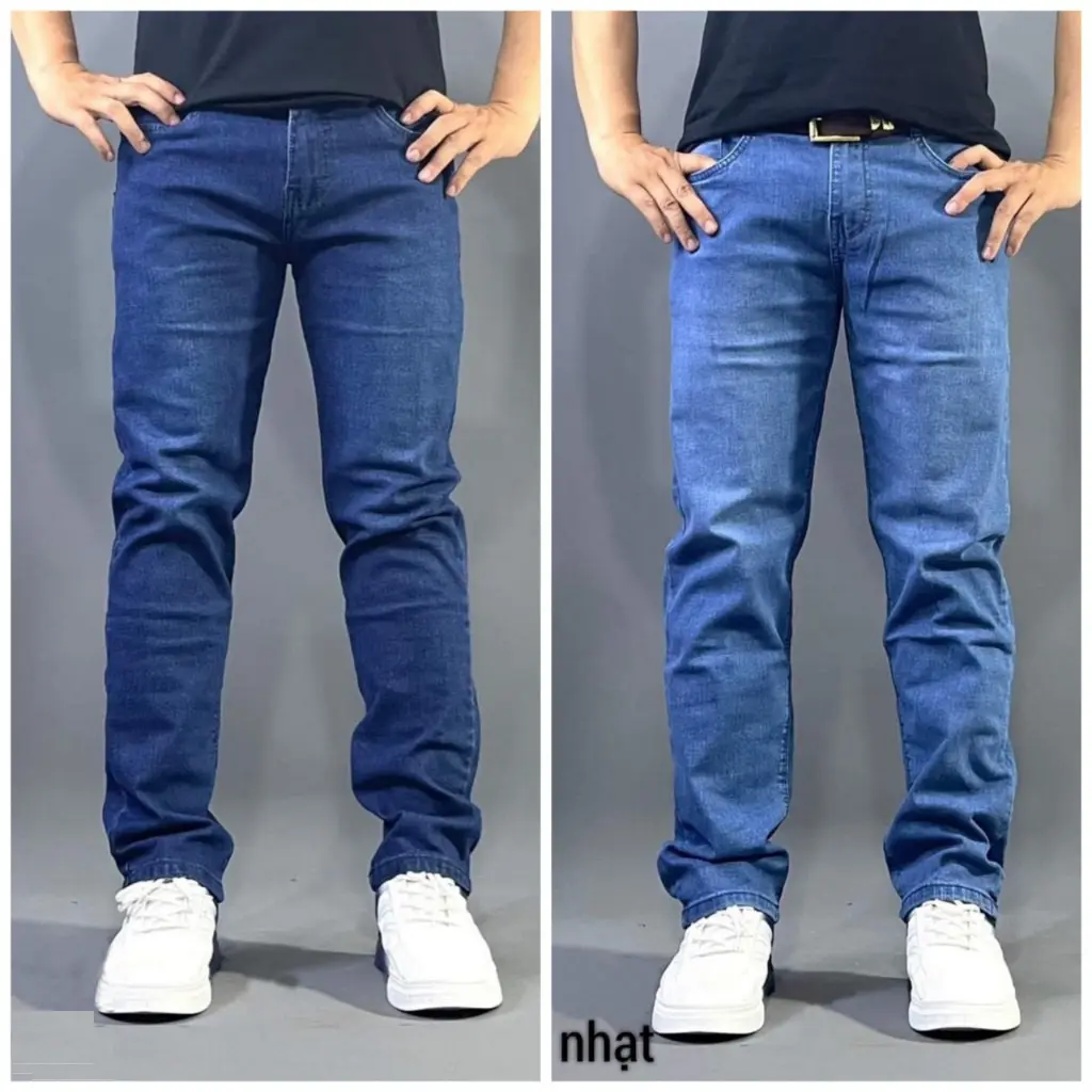 Quần Bò Nam Ooki Ống Suông Cotton Không Giãn Quần Jean Nam Ống Đứng Dễ Phối Đồ