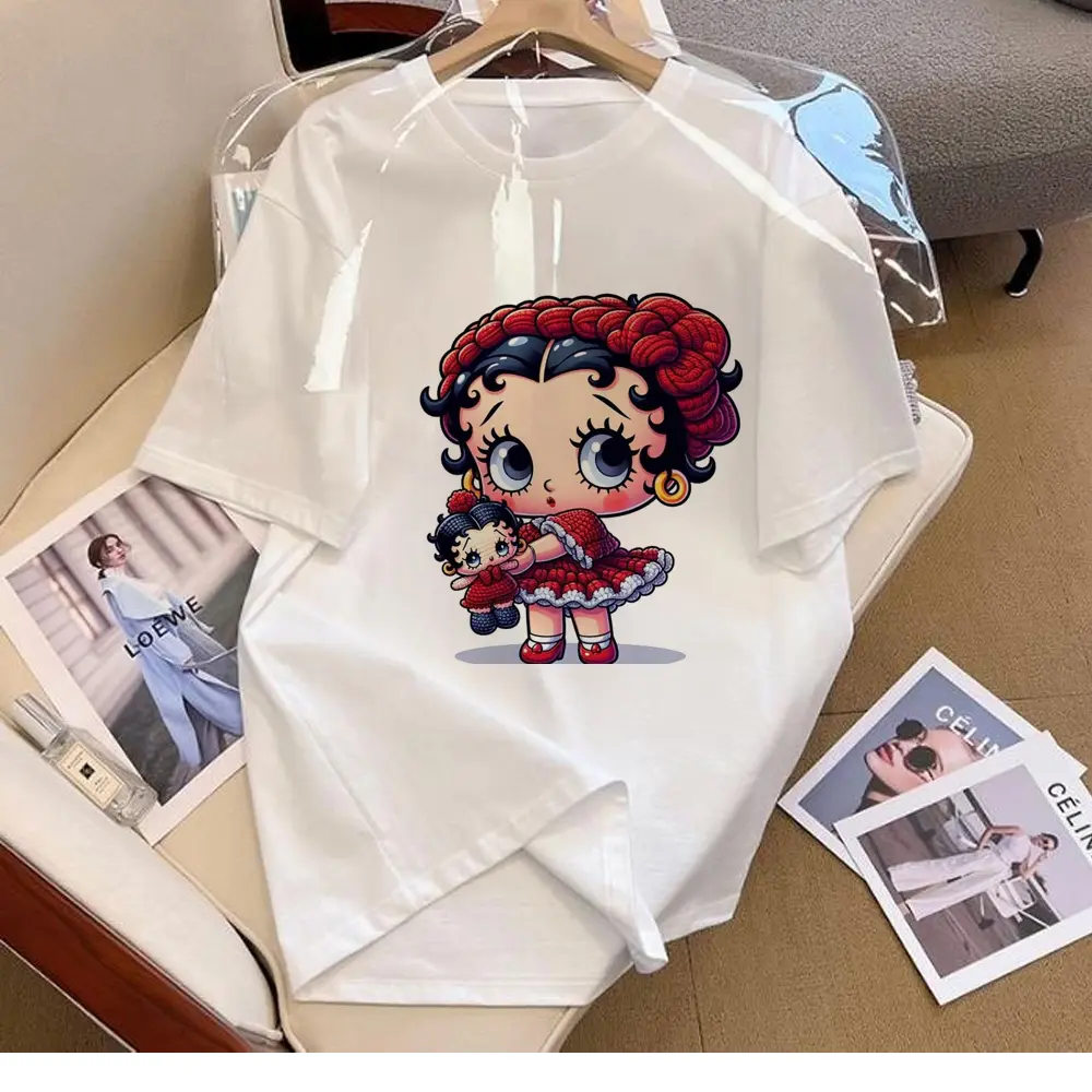 Betty Boop  top women harajuku summer comic t shirt girl designer 2000s clothes