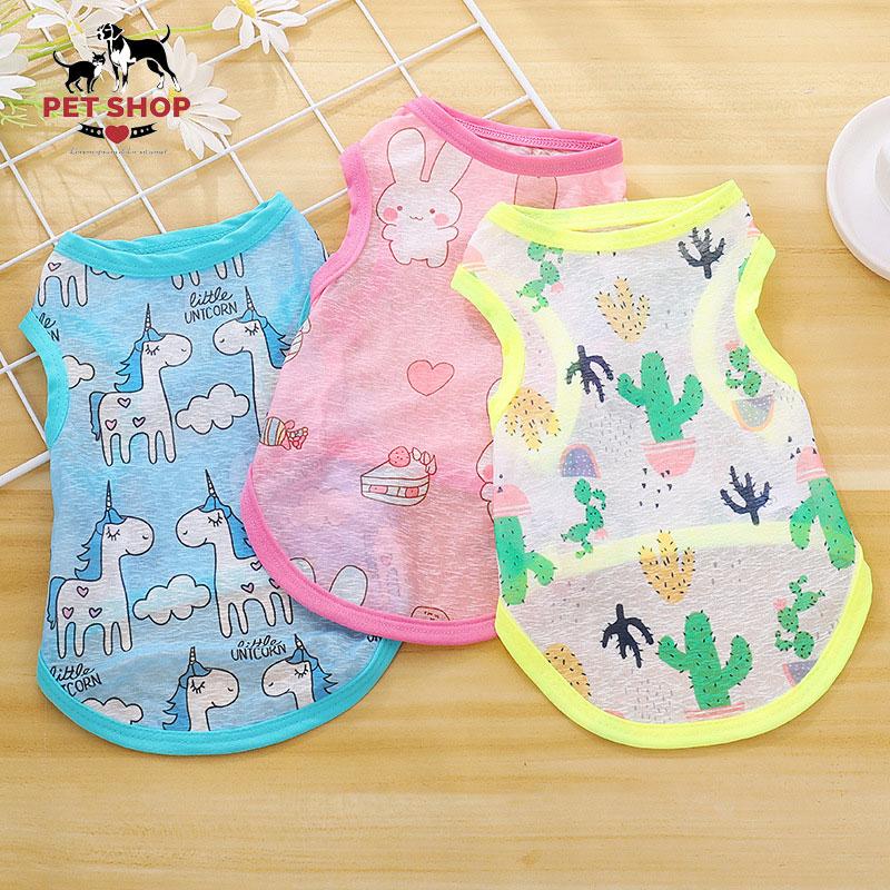 Áo Cho Chó Mèo Pet Mùa Hè Ba Lỗ Thoáng Mát quần áo Pet dành cho chó áo vest áo sơ mi mùa hè áo sơ mi mặt nạ batman con rùa ấn áo chó