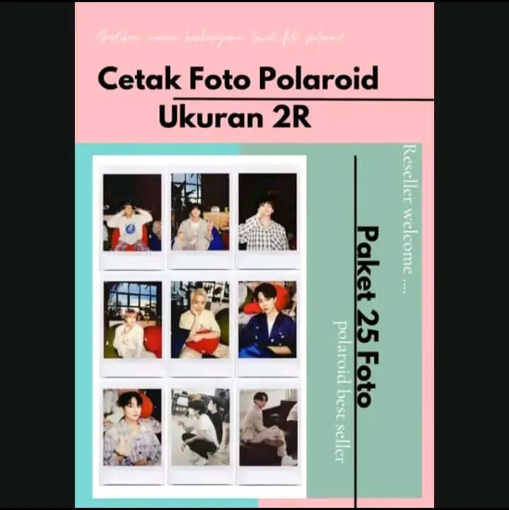 Paket 25 cetak foto polaroid ukuran 2R